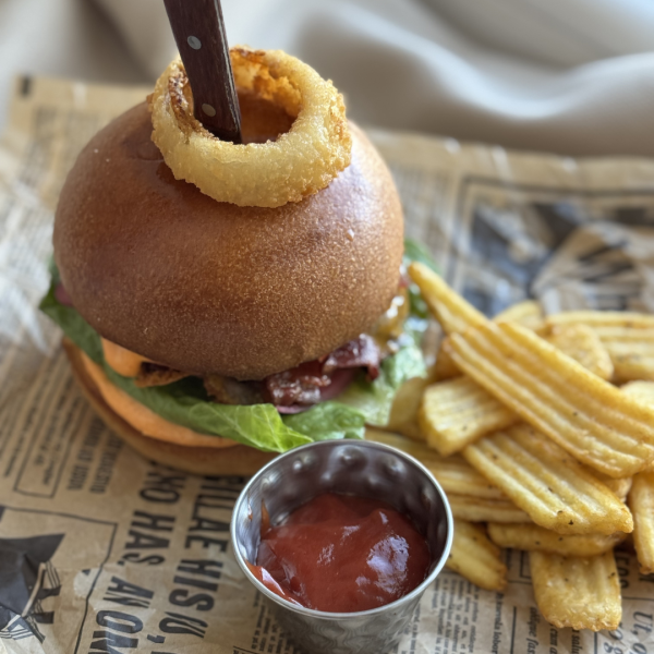 Burger with fries